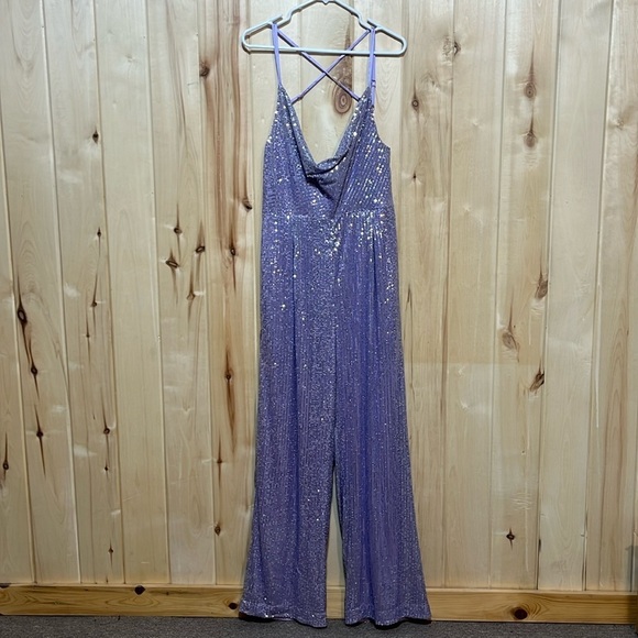 NWT Anthropologie Ranna Gill Sequin Cowl Neck Jumpsuit Size...